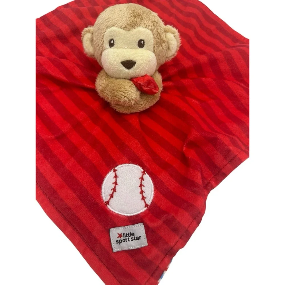 Monkey Lovey‎ Little Sport Star Red Baseball Security Blanket 14X14 2018